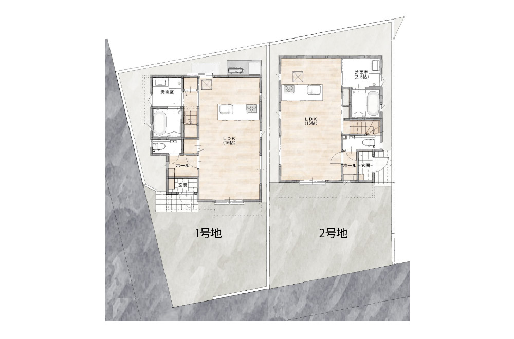 新築戸建て　樋井川2丁目【敷地図】