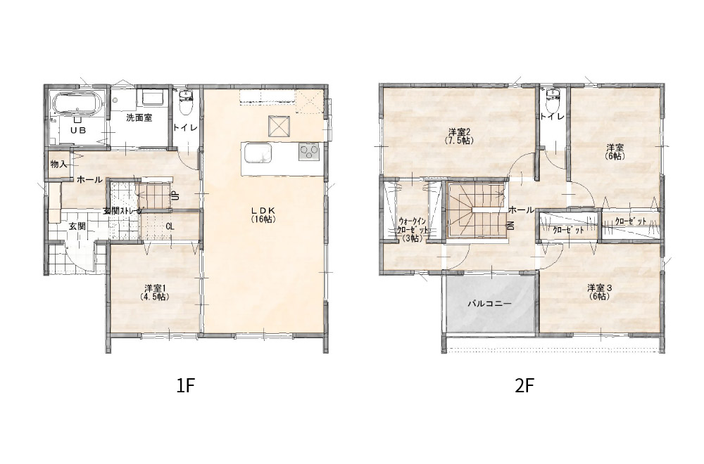 新築戸建て　花見東1丁目（1号地）間取り図
