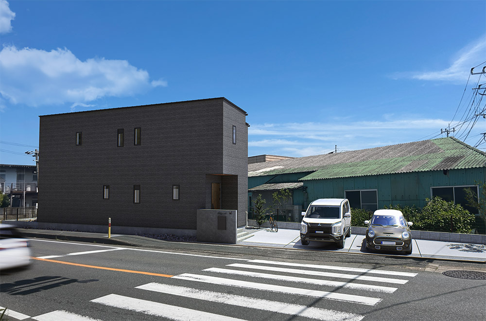 新築戸建て　粕屋町仲原【外観パース】