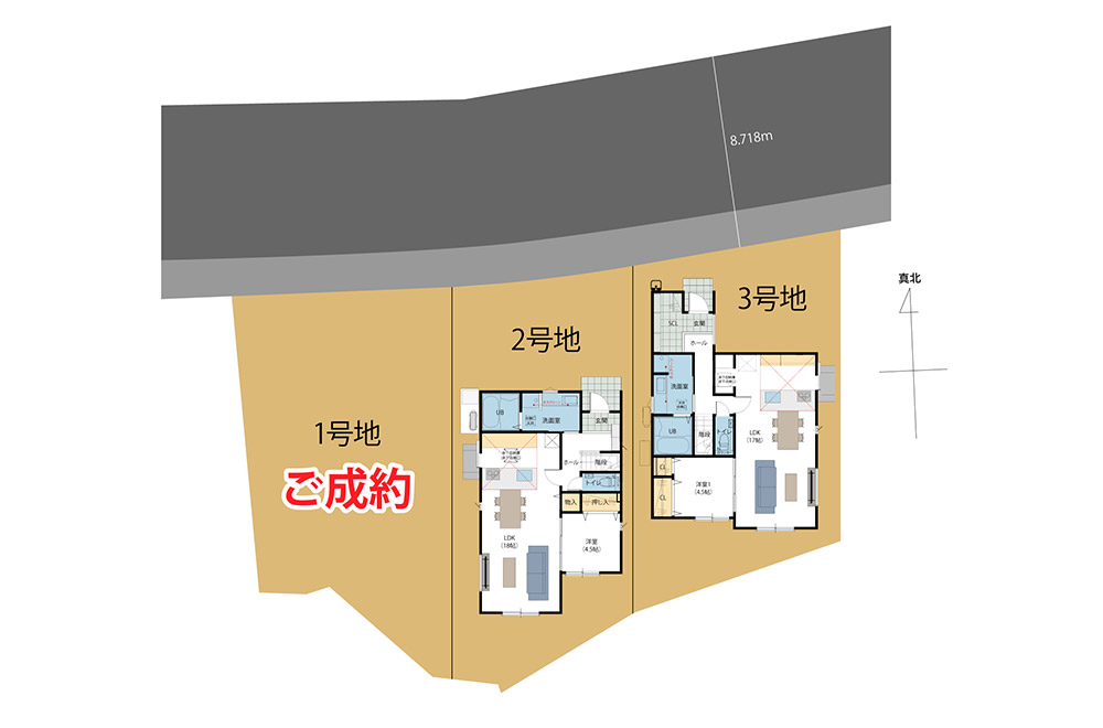新築戸建て　野芥3丁目【区画図】