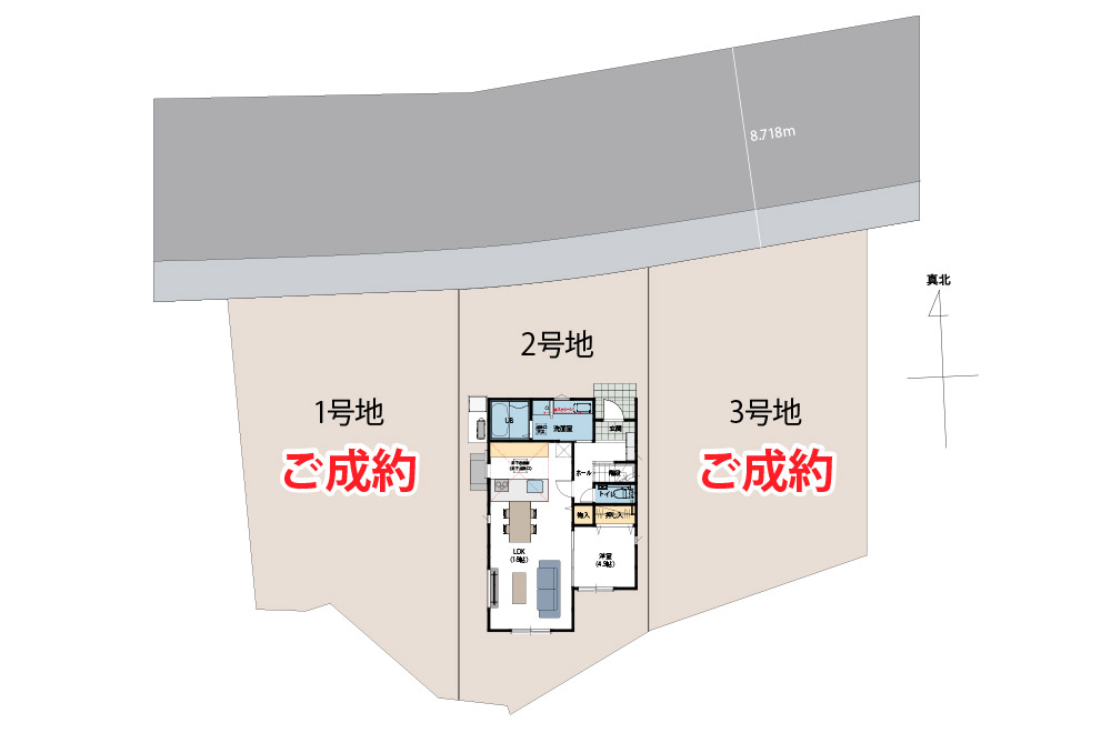 新築戸建て　野芥3丁目【区画図】