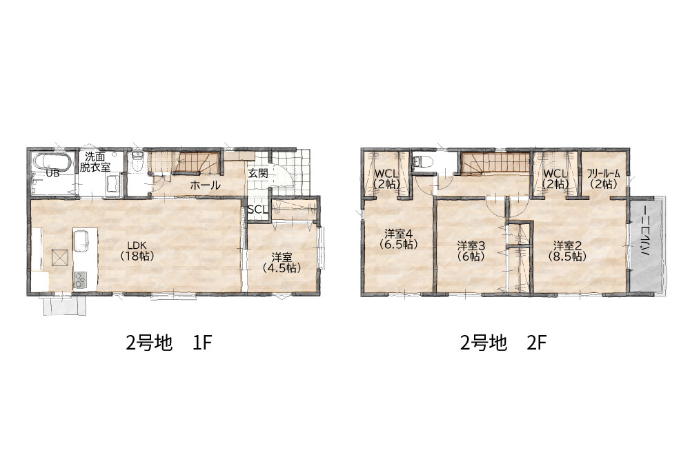 新築戸建て　牧1丁目（2号地）間取り図