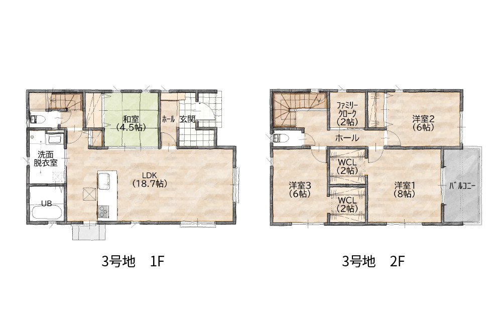 新築戸建て　牧1丁目（3号地）間取り図
