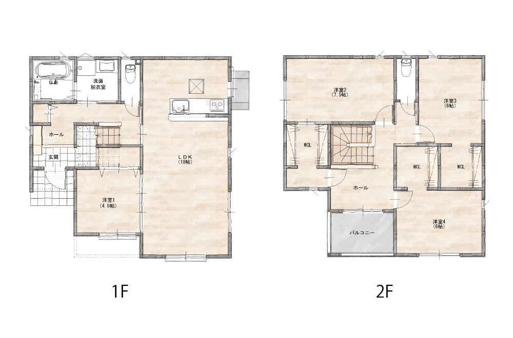 新築戸建て　森町Ⅱ間取り図