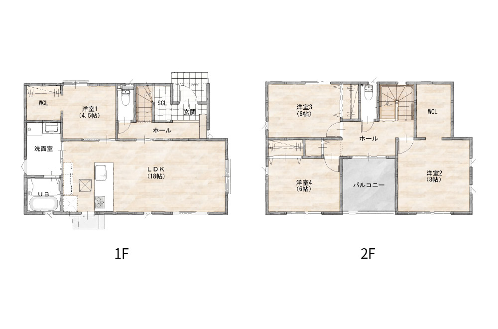新築戸建て　横田2丁目間取り図