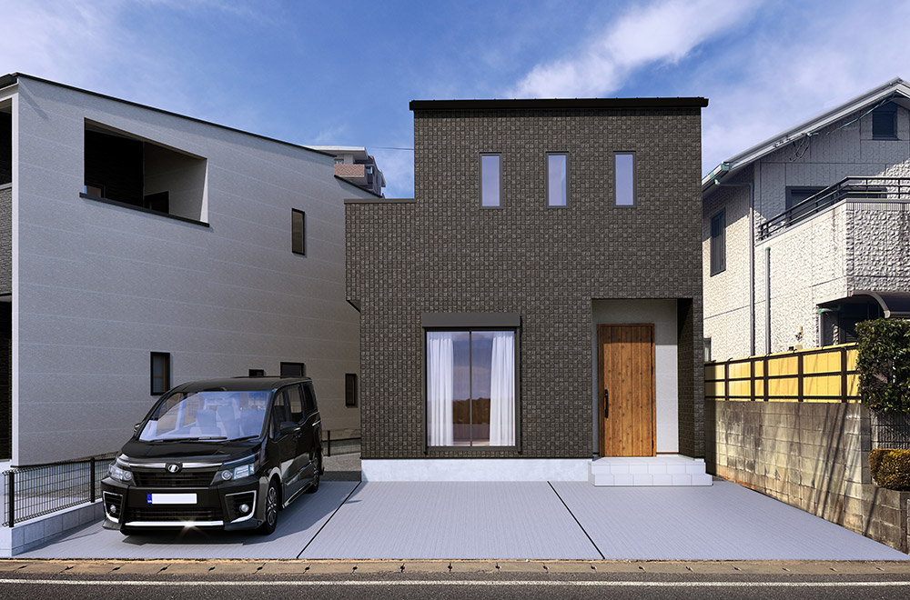 新築戸建て　賀茂2丁目　2号地外観パース