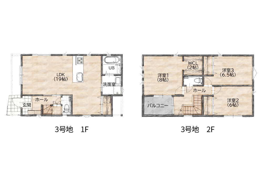 新築戸建て　香住ヶ丘2丁目（3号地）間取り