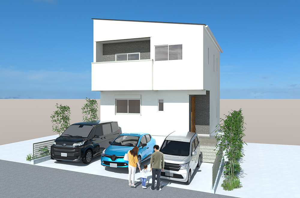 新築戸建て　明野東5丁目（1号地）外観完成イメージパース