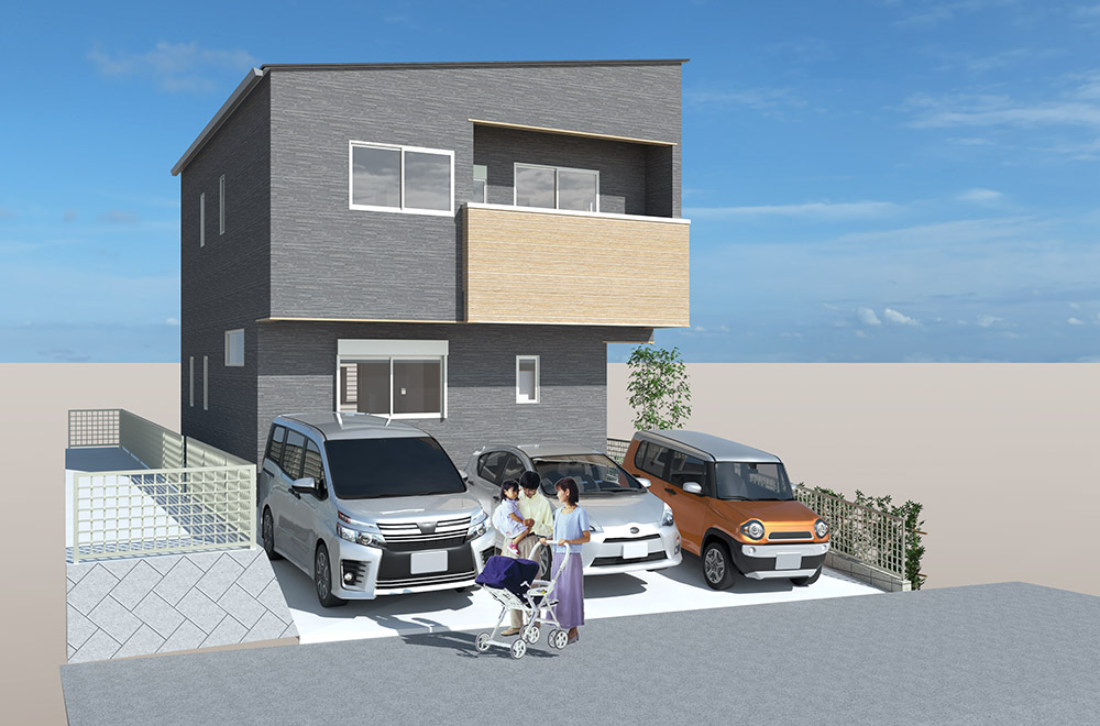 新築戸建て　明野東5丁目（2号地）外観完成イメージパース