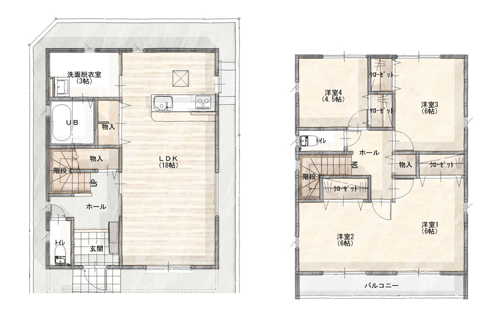 新築戸建て　4号地間取り図