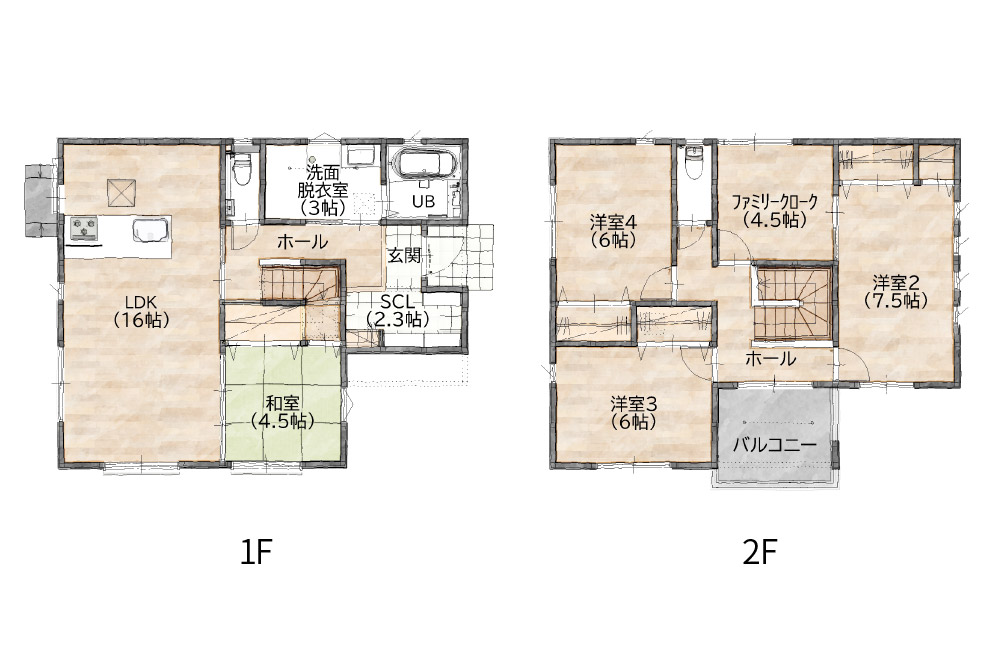 新築戸建て　荏隈Ⅴ1号地間取り図