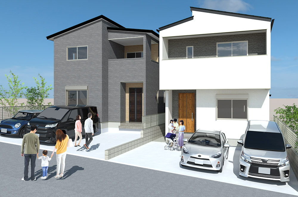 新築戸建て　石垣西9丁目外観完成イメージパース
